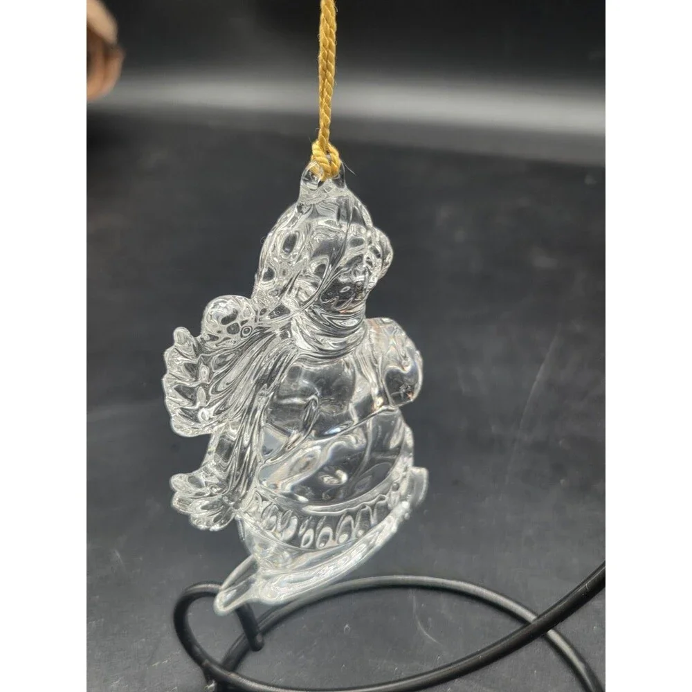 Gorham Lead Crystal Snowman Ornament Germany Vintage 3.5” w/ Tassel NIB